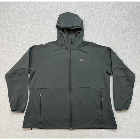 REI Co-op Full Zip Hoodie Men’s 2XLarge Active Fleece Jacket  Black XXL Outdoor - Picture 1 of 7
